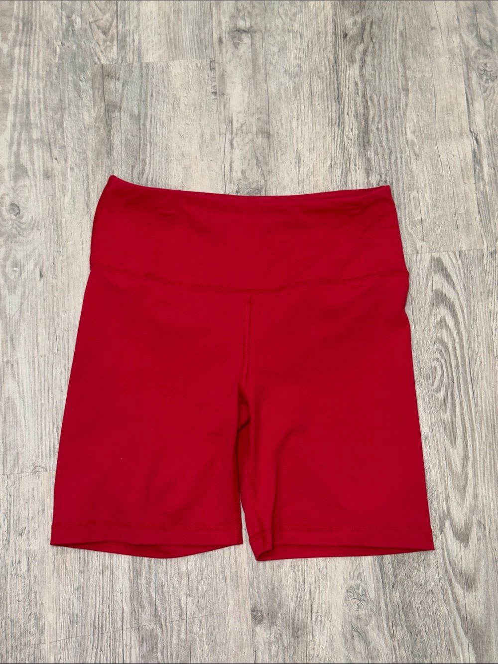 High-Waist Red Women's Bike Shorts